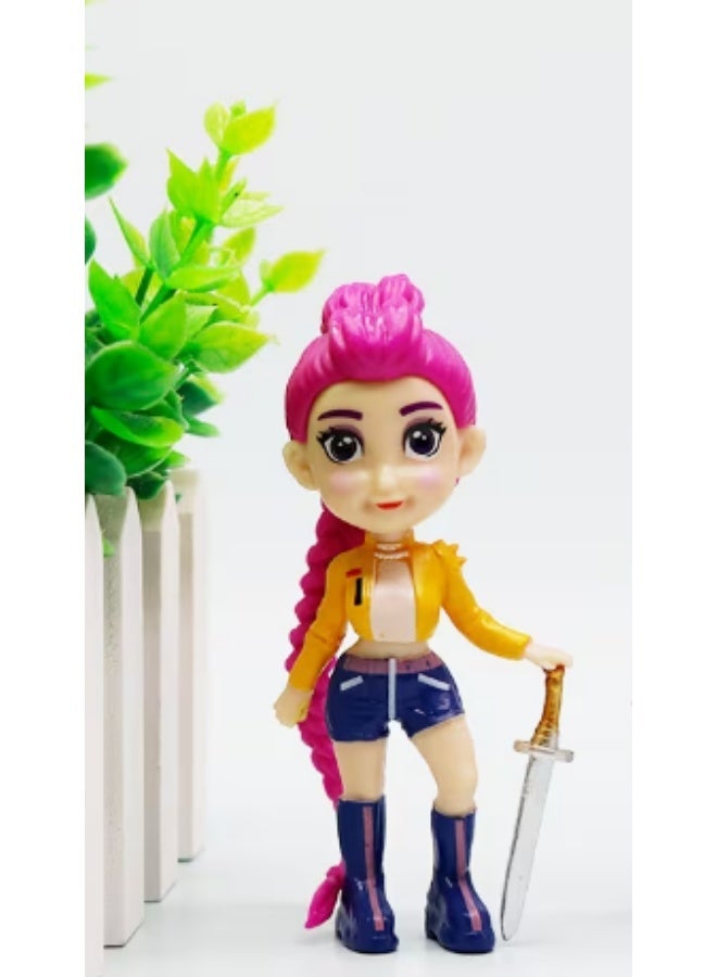 KPOP Demean Hunters Toys- Mira, Rumi, Zoey,Girl Group Anime Figure Set, 5 Piece Chibi-Style PVC Collectible Statues, Mira Rumy Zoey Characters, Desktop Decor Display,Birthday Gift with free kpop Case - Image 4