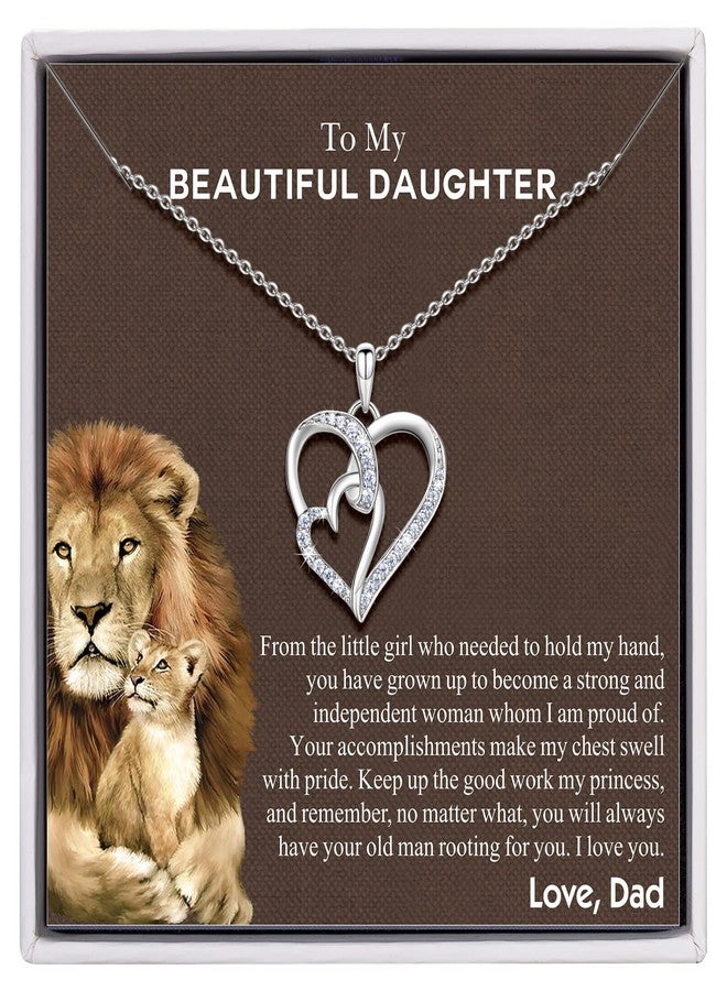 NINAMAID Daughter Gifts from Dad, 925 Sterling Silver Daughter Necklace Gifts for Daughters To My Daughters Necklace Birthday (silver) - Image 1