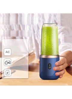 Generic Portable Electric Juicer, 400ml Multifunctional Mini Juicer Cup with Lid - USB Rechargeable, Electric Blender with 6 Blades for Smoothies and Milkshakes - Ideal for Office, Outdoor, and Travel Blue  - Image 5