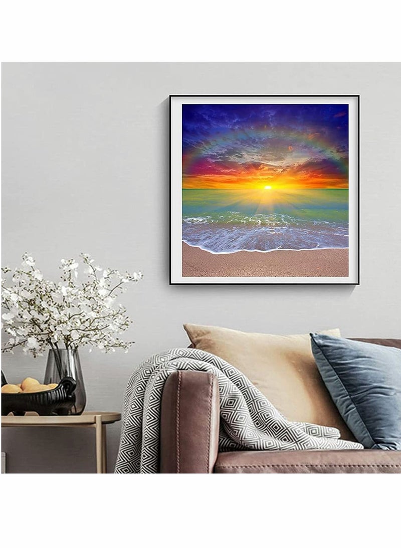 KASTWAVE Sunset by the Seaside 5D Diamond Painting Full Kits, DIY Painting by Numbers Kit for Adult, Crystal Art for Home Wall Decor, Diamond Art Kits for Gifts - Image 2