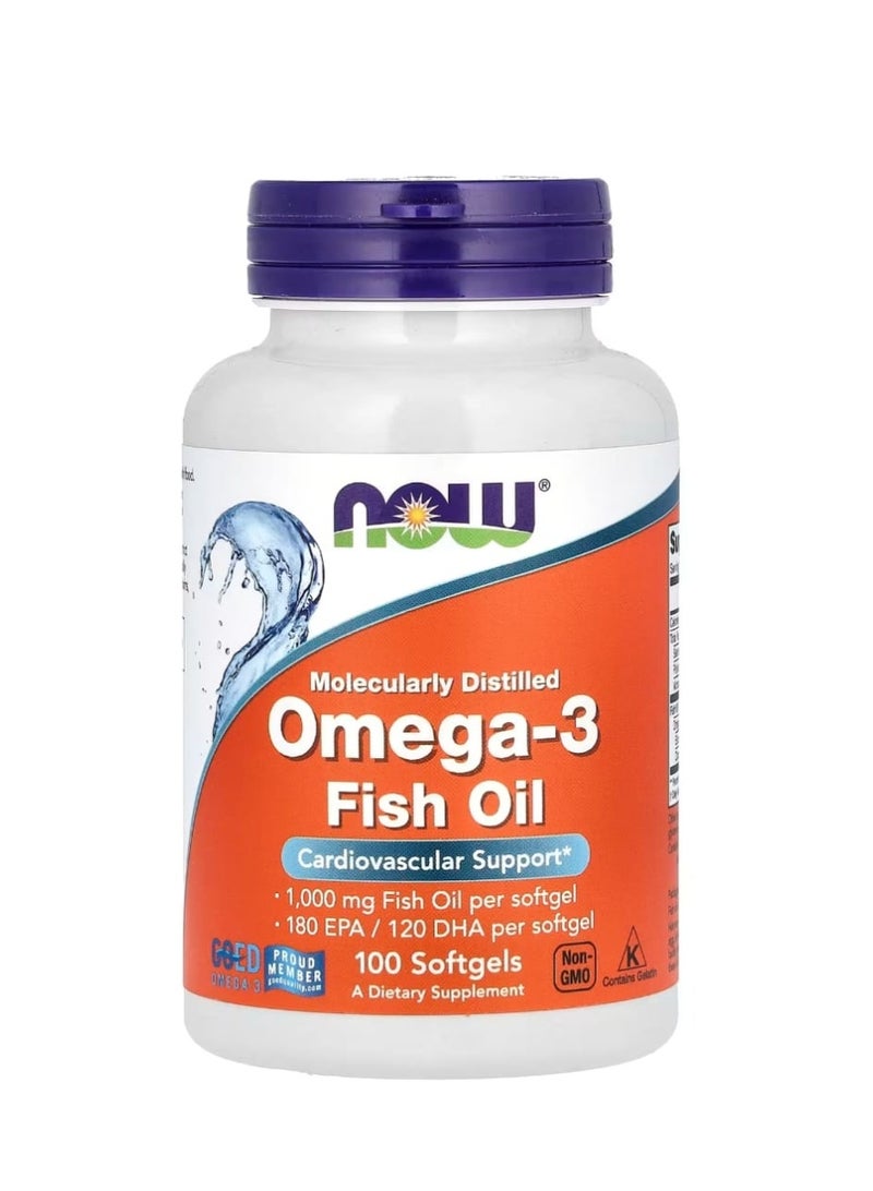 ناو زيت السمك أوميغا-3 1000 ملغ 180 EPA - 120 DHA 100 كبسولة لينة - Image 1