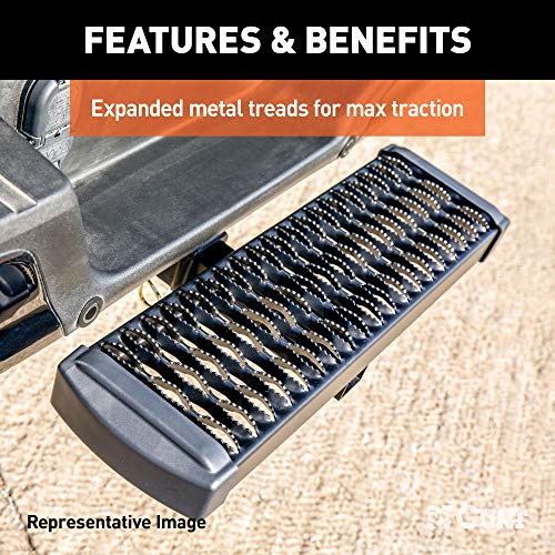 CURT 32002 Grip Step with 6" Drop fits 2" x 2" Receiver Tube | Provides 26" Hitch Mounted Step | Expanded Metal Treads for Maximum Traction | 7" Wide Stepping Surface | Corrosion Resistant - Image 5