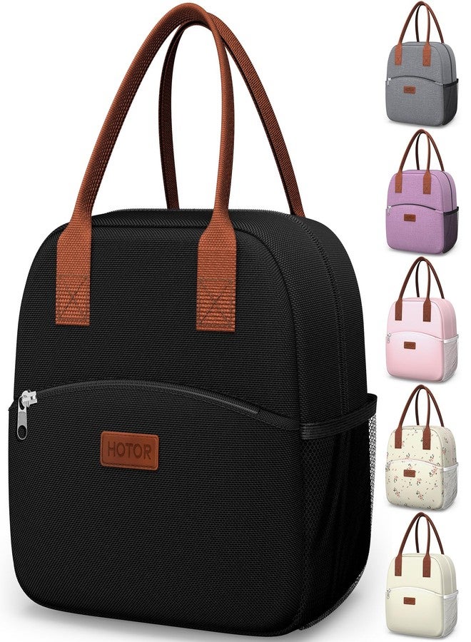 HOTOR Insulated Lunch Bag for Women and Men, Leak-Resistant Lunch Tote with Top Handle, Portable Cooler Bag for Work, Travel and Picnic, 26 x 15 x 24cm, Black - Image 1