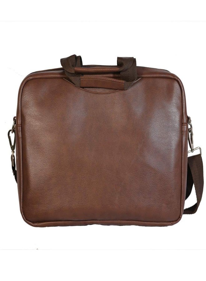 Rockford Leatherette Laptop Briefcase Bag - | Laptop Bag | Messenger Bag (Brown) - Image 3