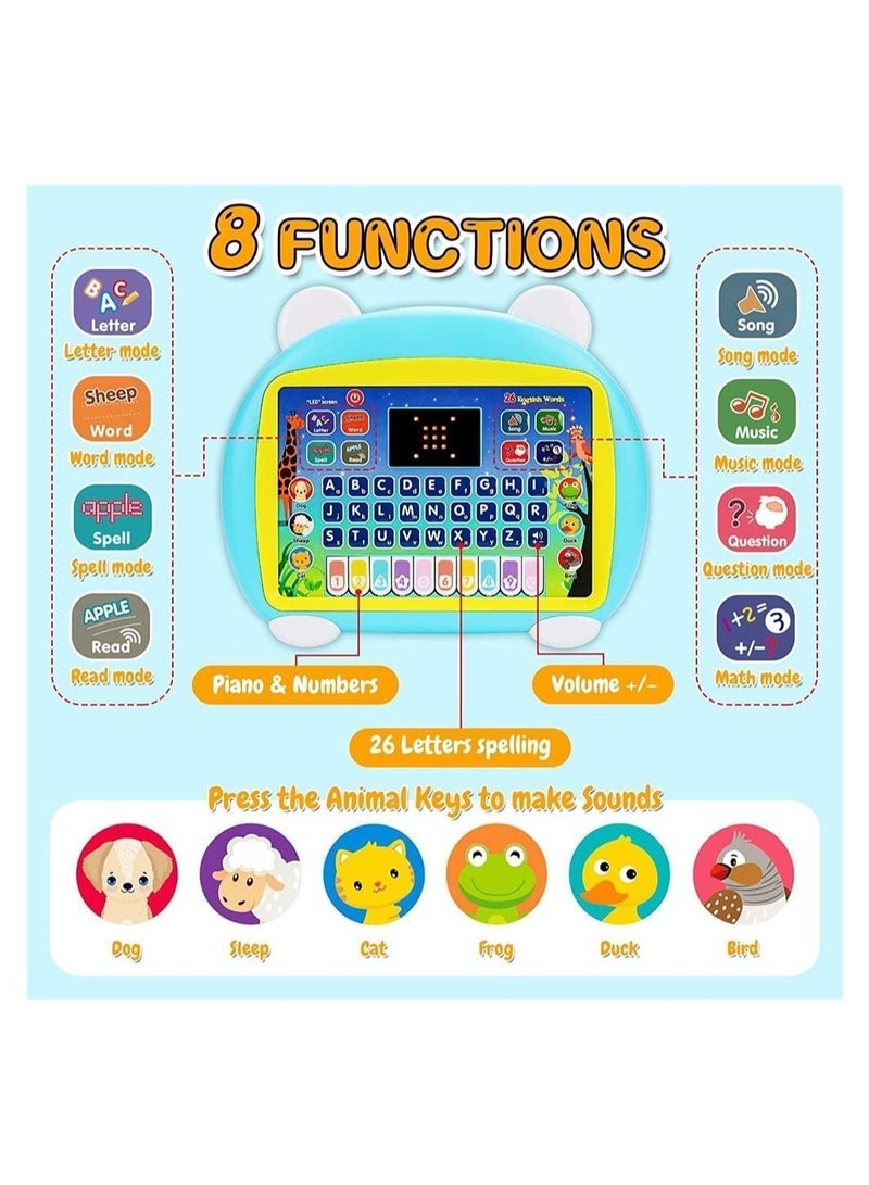 Y&D Kids Early Educational Toy, Kid Tablet Toddler Learning Pad Interactive Music, Piano, ABC, Numbers, Words, Spell, Animals, for Boys, Girls - Image 2