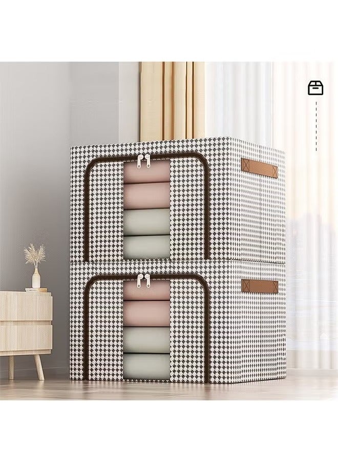 Arabest Under Bed Storage, Large Capacity Under Bed Storage with Inner Frame, Tool-Free Assembly Under Bed Storage Containers, Foldable Underbed Storage for Shoes  - Image 1