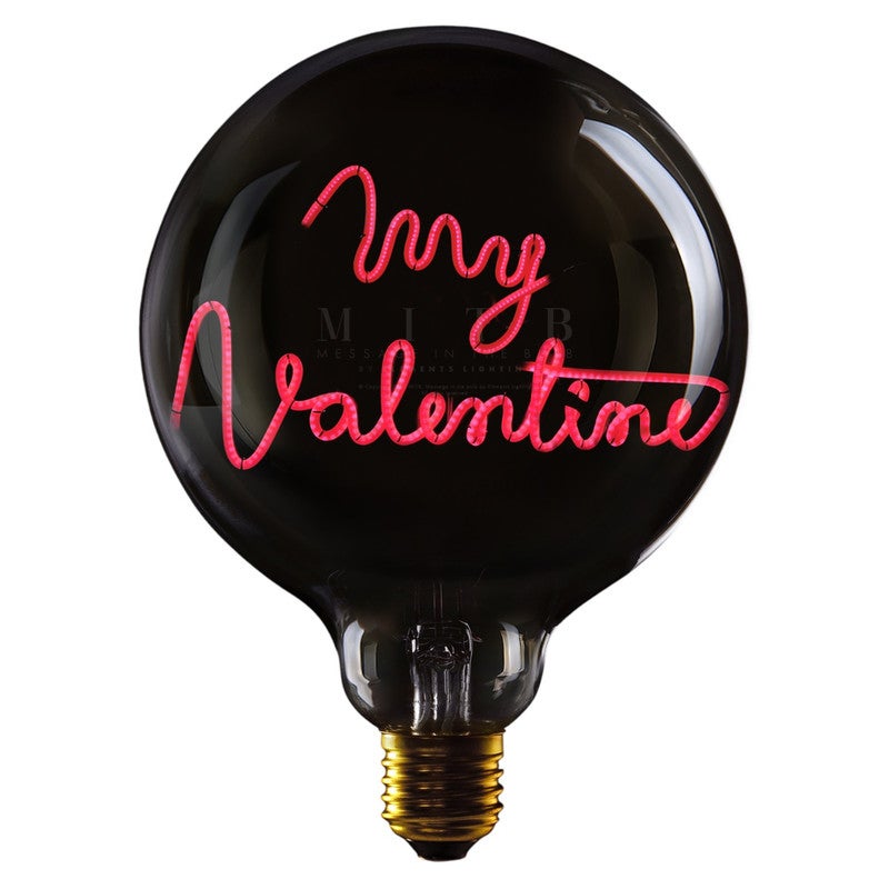 MY VALENTINE - LED GLASS BULB - Fumé GLASS/RED - Ø70 × H110 MM