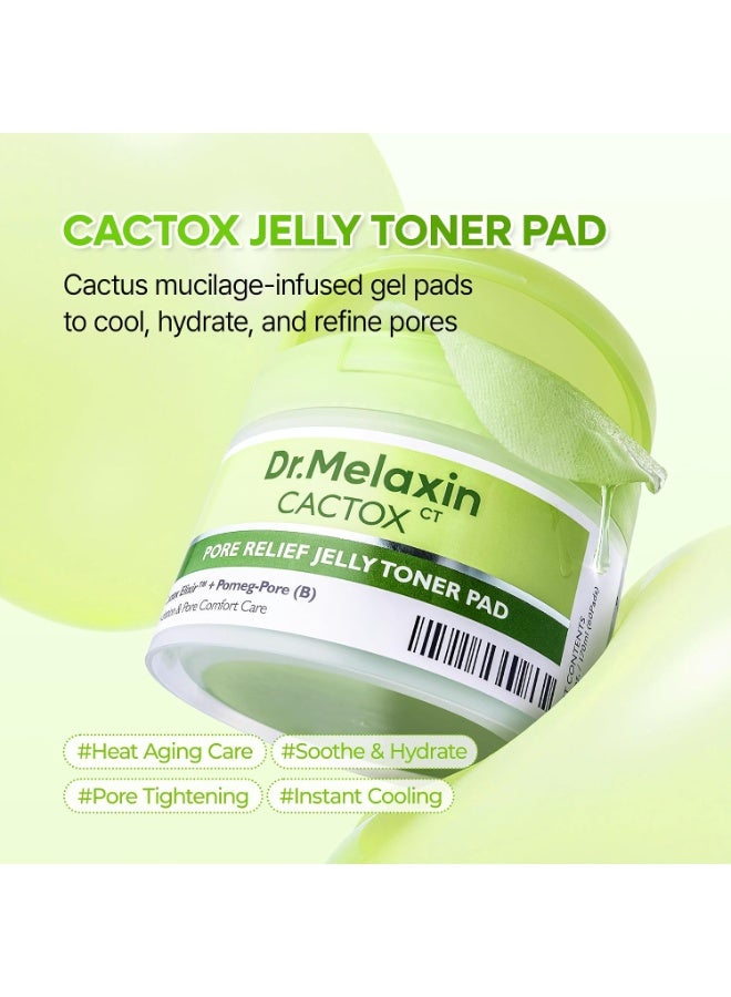 Dr.Melaxin Cactox Pore‑Soothing Jelly Toner Pads, Cooling Exfoliating Toner Pads for Enlarged‑Looking Pores & Puffy Skin, Hydrating Korean Toner with Cactus Extract & PHA, 60 Pads (170 ml) - Image 2