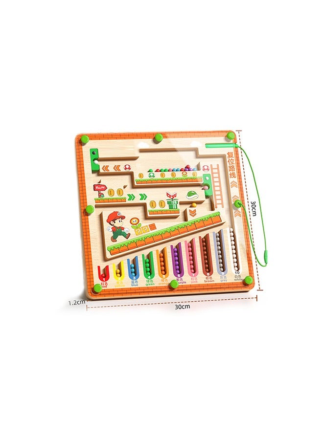 فن كوخ لعبة مغناطيسية متاهة 2 3 4 سنوات، لعبة مغناطيسية للأطفال مونتيسوري 2-4 سنوات لعبة خشبية من 2-4 سنوات ألعاب تعليمية من 2-4 سنوات هدية للبنات والأولاد (سهلة إعادة الضبط) - Image 1