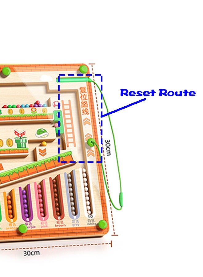 فن كوخ لعبة مغناطيسية متاهة 2 3 4 سنوات، لعبة مغناطيسية للأطفال مونتيسوري 2-4 سنوات لعبة خشبية من 2-4 سنوات ألعاب تعليمية من 2-4 سنوات هدية للبنات والأولاد (سهلة إعادة الضبط) - Image 3