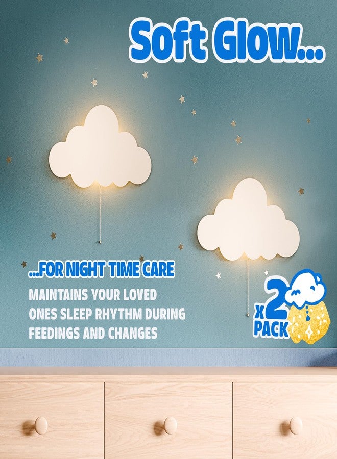 Tip perk 2 Pack Cloud Light - Floating Cloud Wall Lamp for Nursery | Cute Floating Lamp for Kids Bedroom | Battery-Operated Hanging Night Lights for Bedroom/Baby Nursery - Image 2