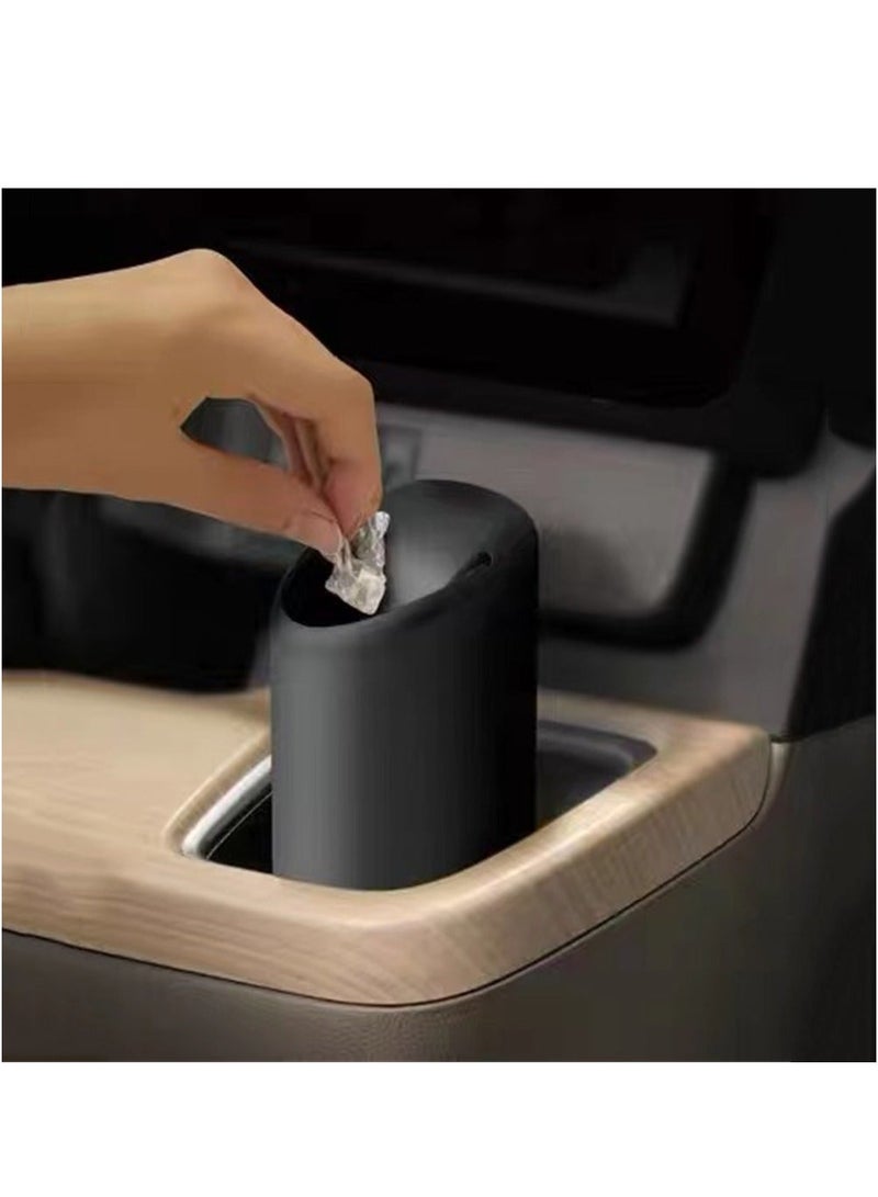 Beauenty Car Trash Can with Lid, Mini Silicone Auto Garbage Container, Waterproof Leakproof Portable Vehicle Trash Dustbin, Mini Garbage Bin for Automotive Car, Home, Office, Kitchen, Bedroom - Image 2