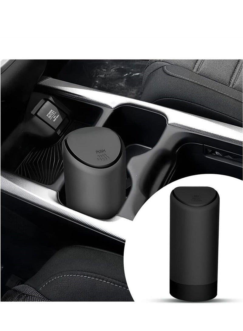 Beauenty Car Trash Can with Lid, Mini Silicone Auto Garbage Container, Waterproof Leakproof Portable Vehicle Trash Dustbin, Mini Garbage Bin for Automotive Car, Home, Office, Kitchen, Bedroom - Image 1