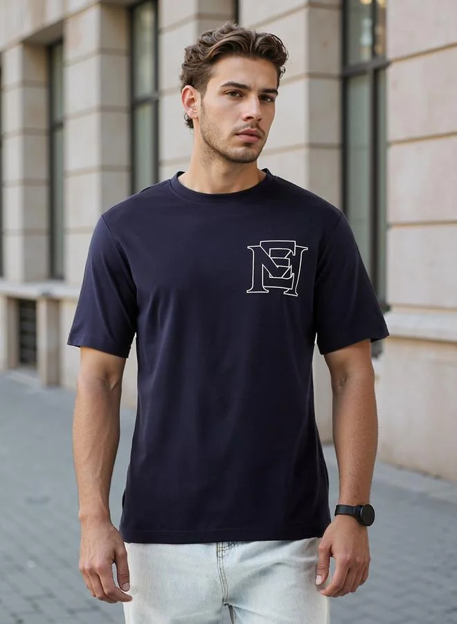 Emperor Print T-shirt with Crew Neck