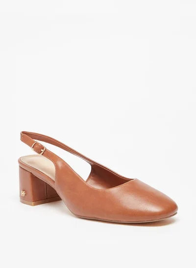 Flora Bella By Shoexpress Solid Slingback Sandals with Block Heels