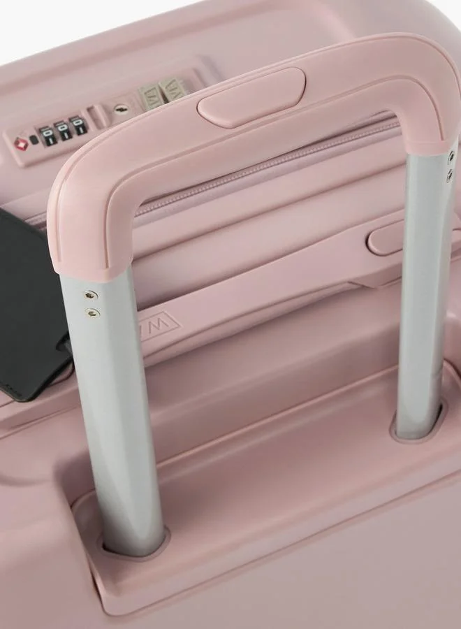 Wave PINK Solid Hardcase Luggage Trolley With Retractable Handle - 24 Inches Check-In Bag for Women | Best Price UAE