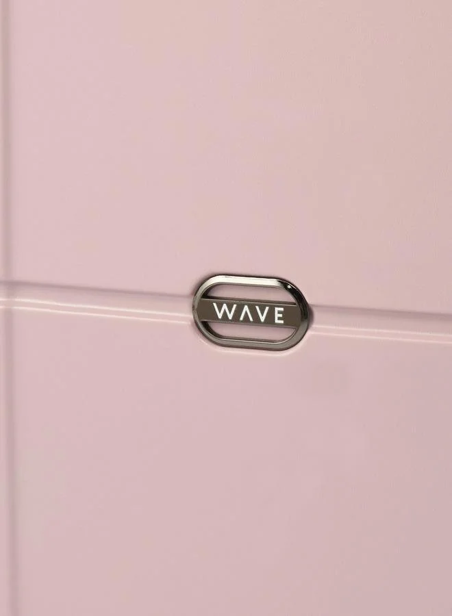 Wave PINK Solid Hardcase Luggage Trolley With Retractable Handle - 24 Inches Check-In Bag for Women | Best Price UAE