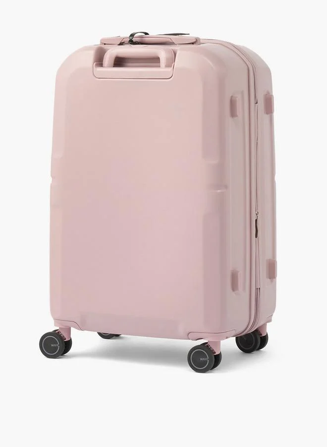 Wave PINK Solid Hardcase Luggage Trolley With Retractable Handle - 24 Inches Check-In Bag for Women | Best Price UAE