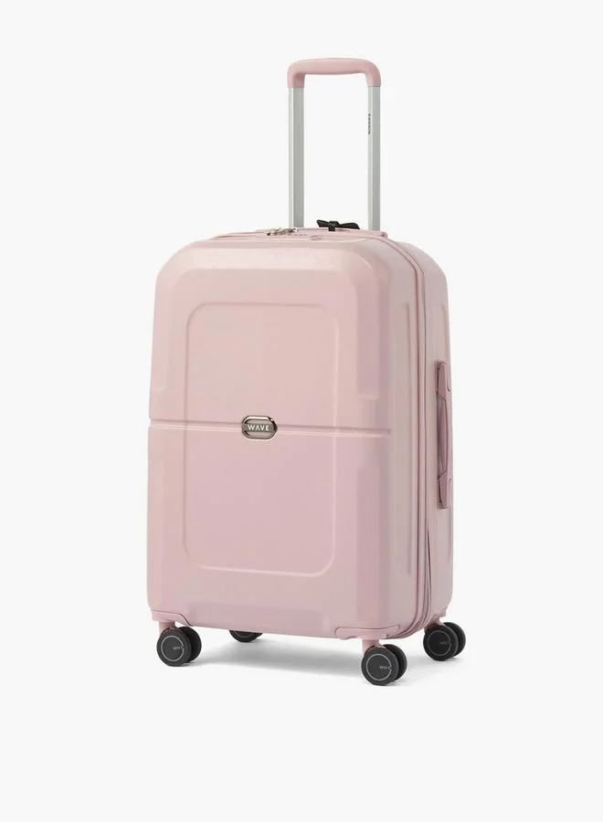 Wave Solid Hardcase Luggage Trolley With Retractable Handle - 24 Inches Check-In Bag
