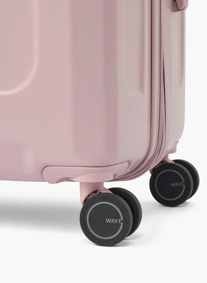 Wave PINK Solid Hardcase Luggage Trolley With Retractable Handle - 24 Inches Check-In Bag for Women | Best Price UAE