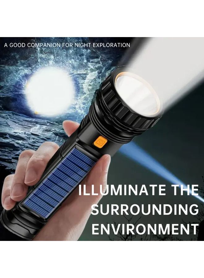 مصباح يدوي قابل لإعادة الشحن بالطاقة الشمسية عبر USB، 3 أوضاع، أضواء جانبية COB، كشاف محمول للاستخدام الخارجي - Image 4