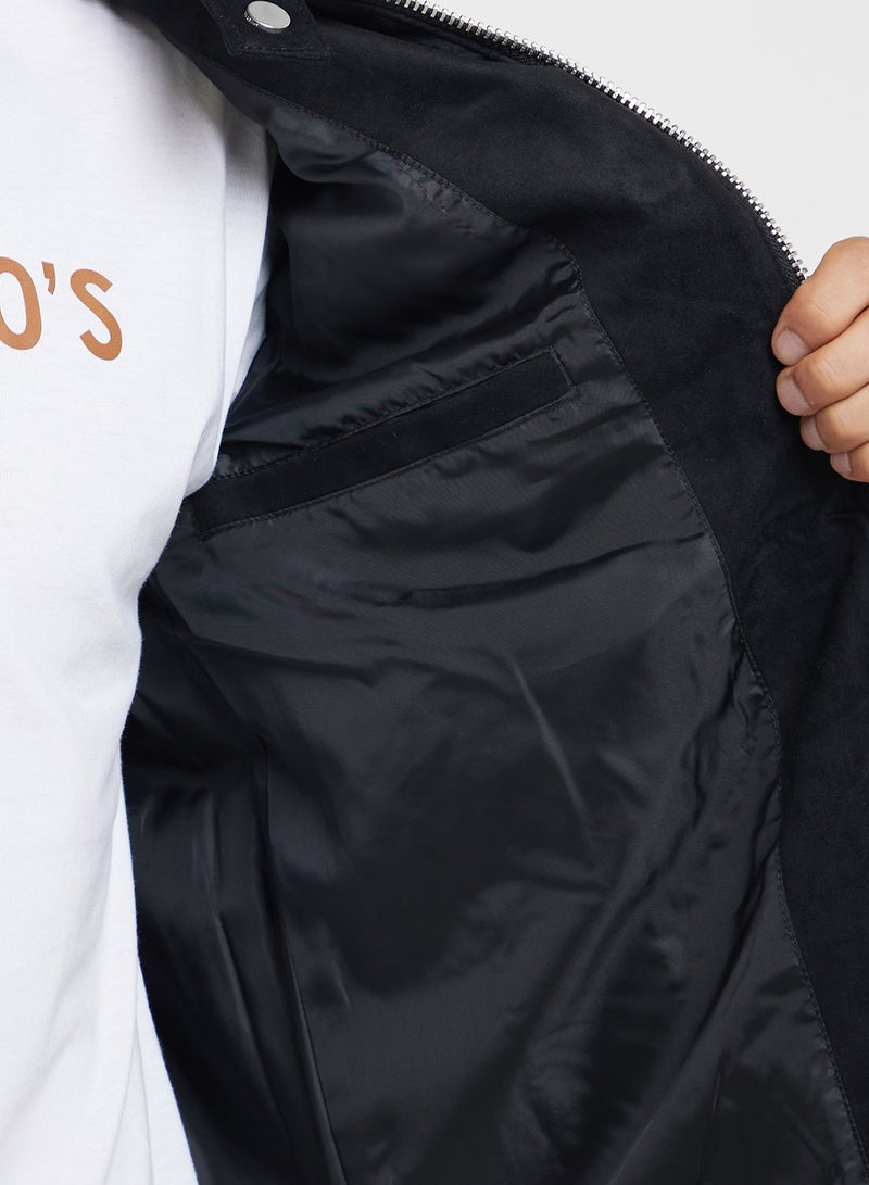 Only & Sons Onsgus Faux Suede Racer Jacket  - Image 4