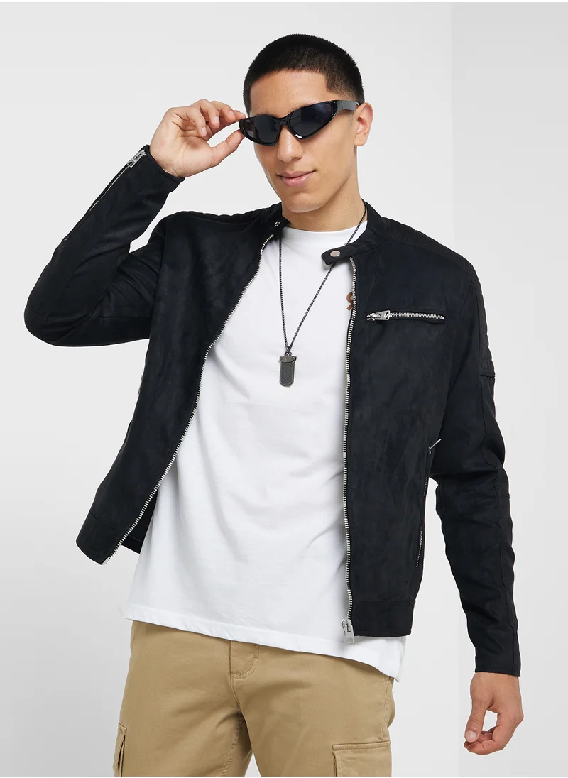 Only & Sons Onsgus Faux Suede Racer Jacket