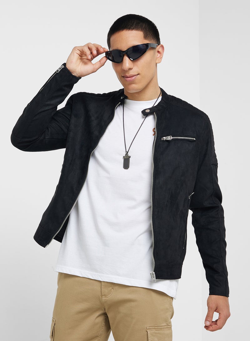 Only & Sons Onsgus Faux Suede Racer Jacket  - Image 1