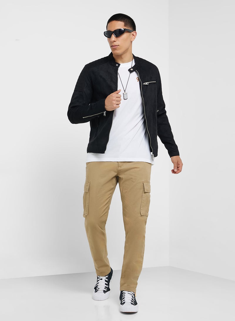 Only & Sons Onsgus Faux Suede Racer Jacket  - Image 5