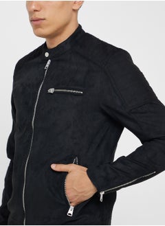 Only & Sons Onsgus Faux Suede Racer Jacket  - Image 3