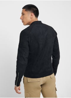 Only & Sons Onsgus Faux Suede Racer Jacket  - Image 2