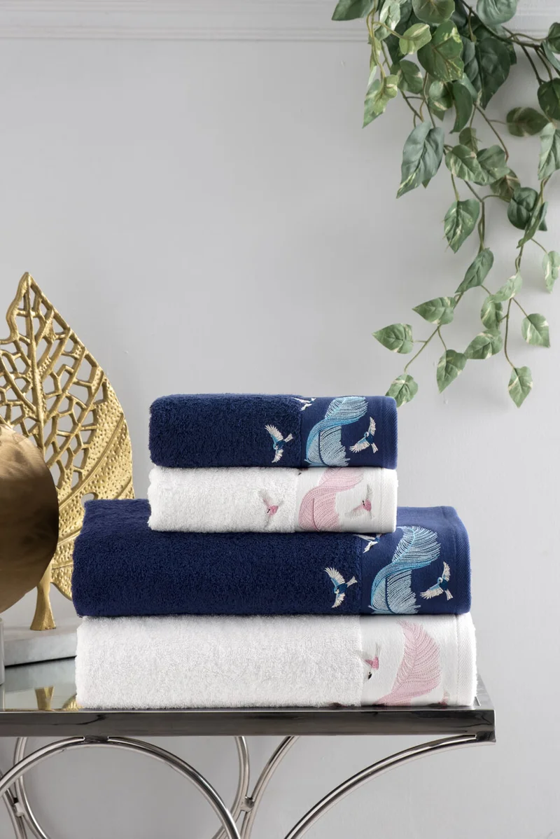 Kiğılı Home KGHV118 Feather Embroidered Bath Set