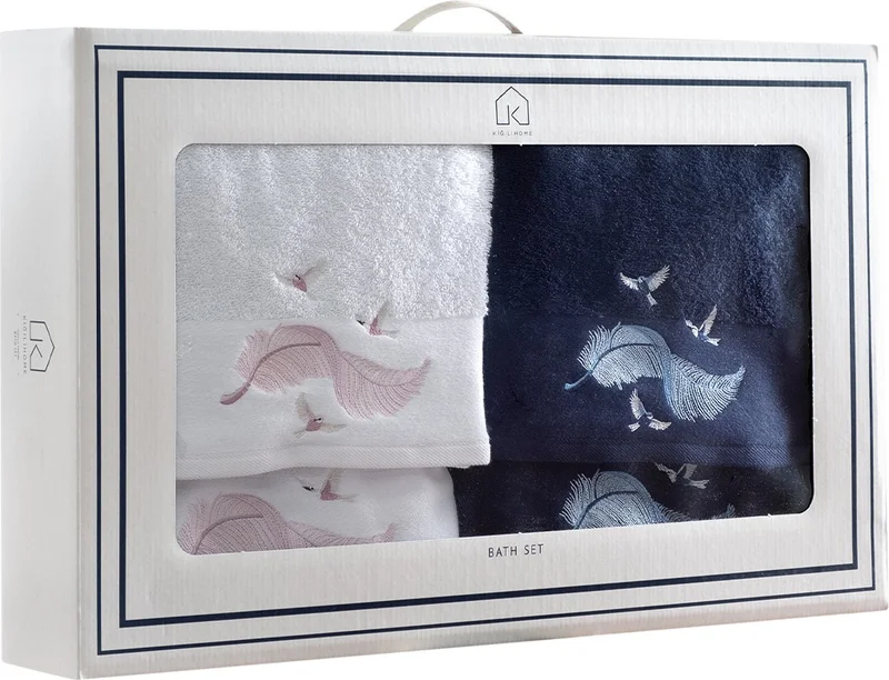 Kiğılı Home KGHV118 Feather Embroidered Bath Set
