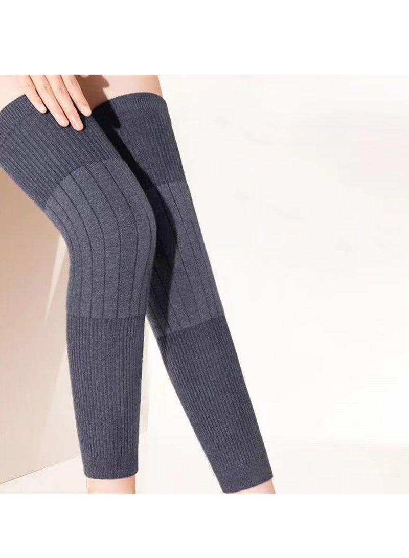 وسادات الركبة الدافئة المحايدة لفصل الخريف والشتاء، ناعمة ومريحة، تحسن الدورة الدموية، دافئات رقيقة للركبة، أربطة دافئة للمفاصل للرجال والنساء، للرياضة والارتداء اليومي (رمادي)