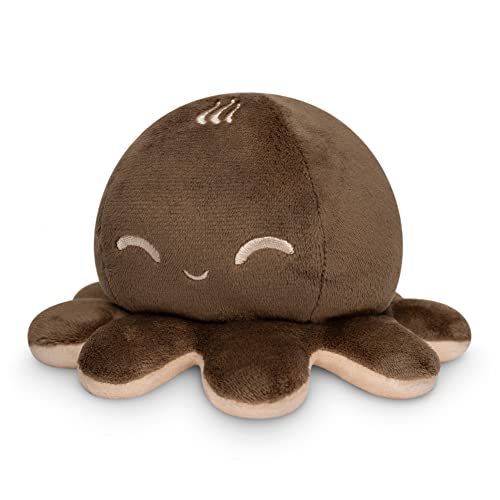 TeeTurtle Reversible Octopus Plushie 4Inch Coffee Cream TwoSided Flip Plush Toy with Embroidered Details Cute Mini Collectible Plush for Kids Teens and Adults - Image 5