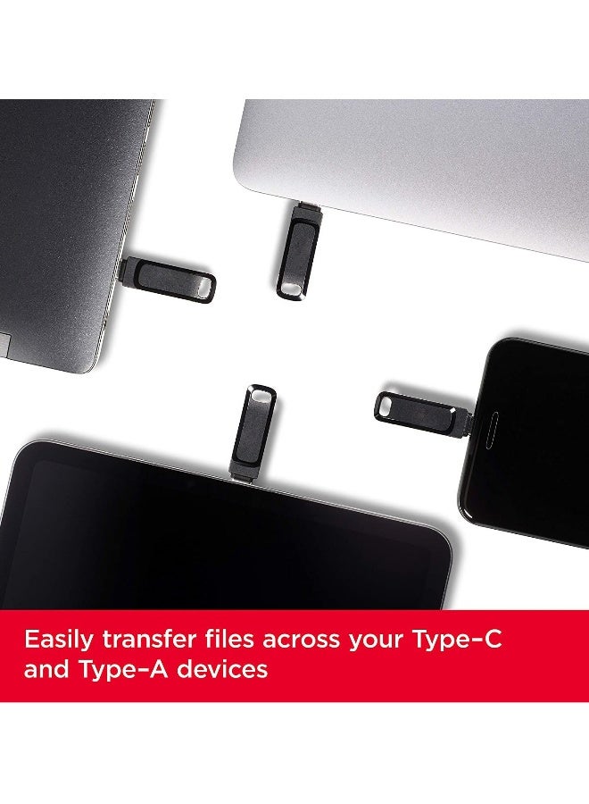 محرك أقراص فلاش USB Type C 128G معدن مزدوج الوظيفة بسرعة عالية - Image 2