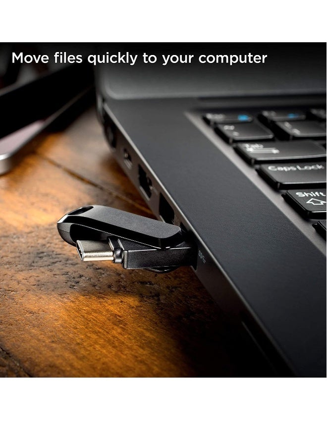 محرك أقراص فلاش USB Type C 128G معدن مزدوج الوظيفة بسرعة عالية - Image 4