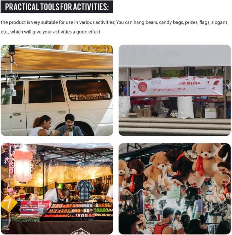 Shappy Canopy Hanging Clips Tent Hanging Clip for Vendor Booth Display Business Exhibitions to Hang Signs, Slogans, Flags, and for Outdoor Camping to Hang Food, Lanterns, Garbage Bags, Towels - Image 3