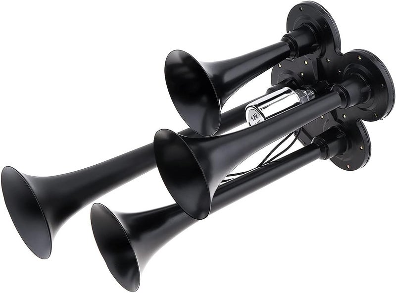 DriSentri 4 Trumpet Air Horn Train Horn 12V 178dB Super Loud Black - Image 3