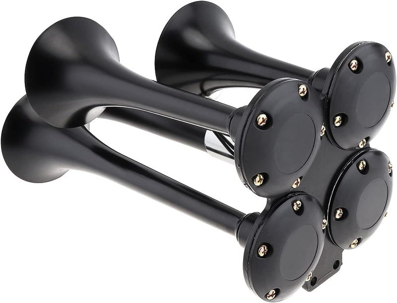 DriSentri 4 Trumpet Air Horn Train Horn 12V 178dB Super Loud Black - Image 4