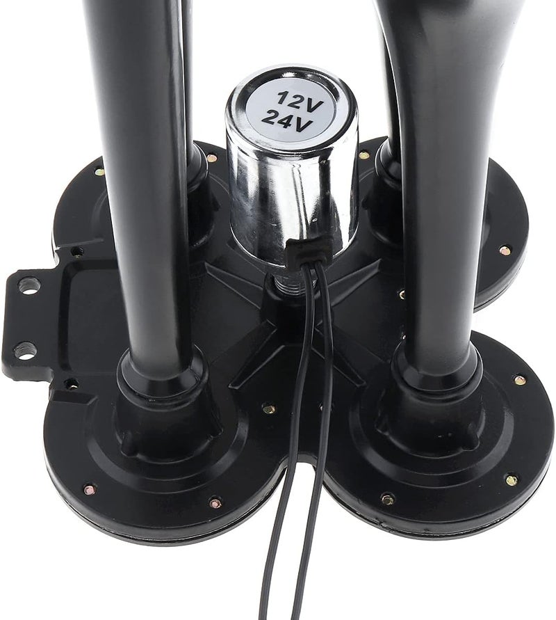 DriSentri 4 Trumpet Air Horn Train Horn 12V 178dB Super Loud Black - Image 5