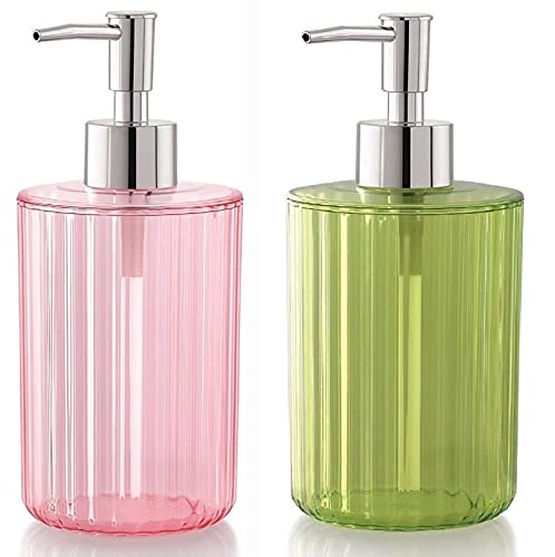 Nimbose® Liquid Soap Dispenser for Bathroom Set of 2, Refillable Hand Soap Dispenser, Unbreakable Plastic Handwash Bottles for Kitchen, Wash-Basin & Bathroom (Mixed Colors, Set of 2) - Image 4