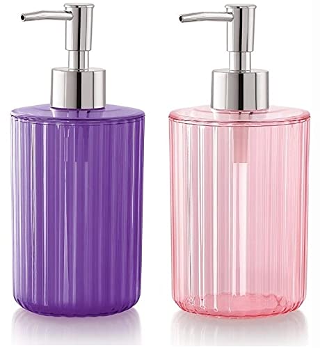 Nimbose® Liquid Soap Dispenser for Bathroom Set of 2, Refillable Hand Soap Dispenser, Unbreakable Plastic Handwash Bottles for Kitchen, Wash-Basin & Bathroom (Mixed Colors, Set of 2) - Image 1