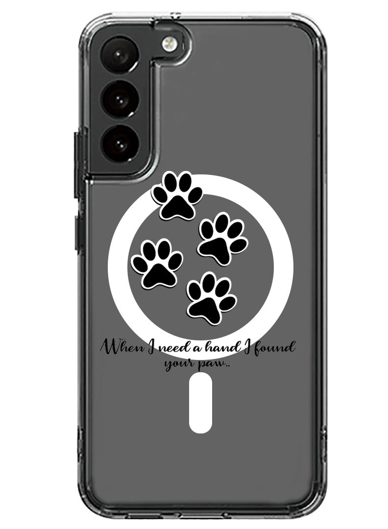 Theodor Magnetic Case for Samsung Galaxy S23 6.1-inch Compatible with MagSafe Wireless Charging, Shockproof Phone Bumper Cover paw print - Image 1