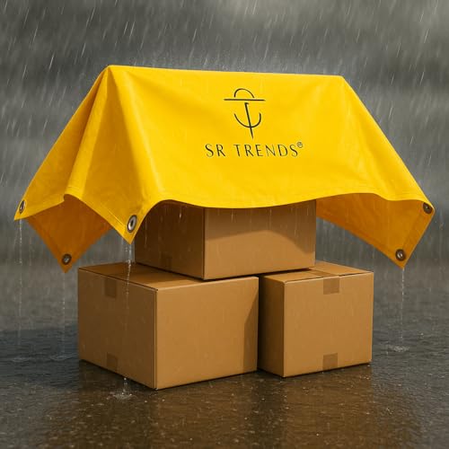 SR TRENDS Heavy Duty HDPE Tirpal 500 GSM | Waterproof, UV Resistant & Durable Tarpaulin Sheet with Eyelets for Outdoor, Truck, Garden & Roof Cover (Yellow, 20 x 20 FT) - Image 3