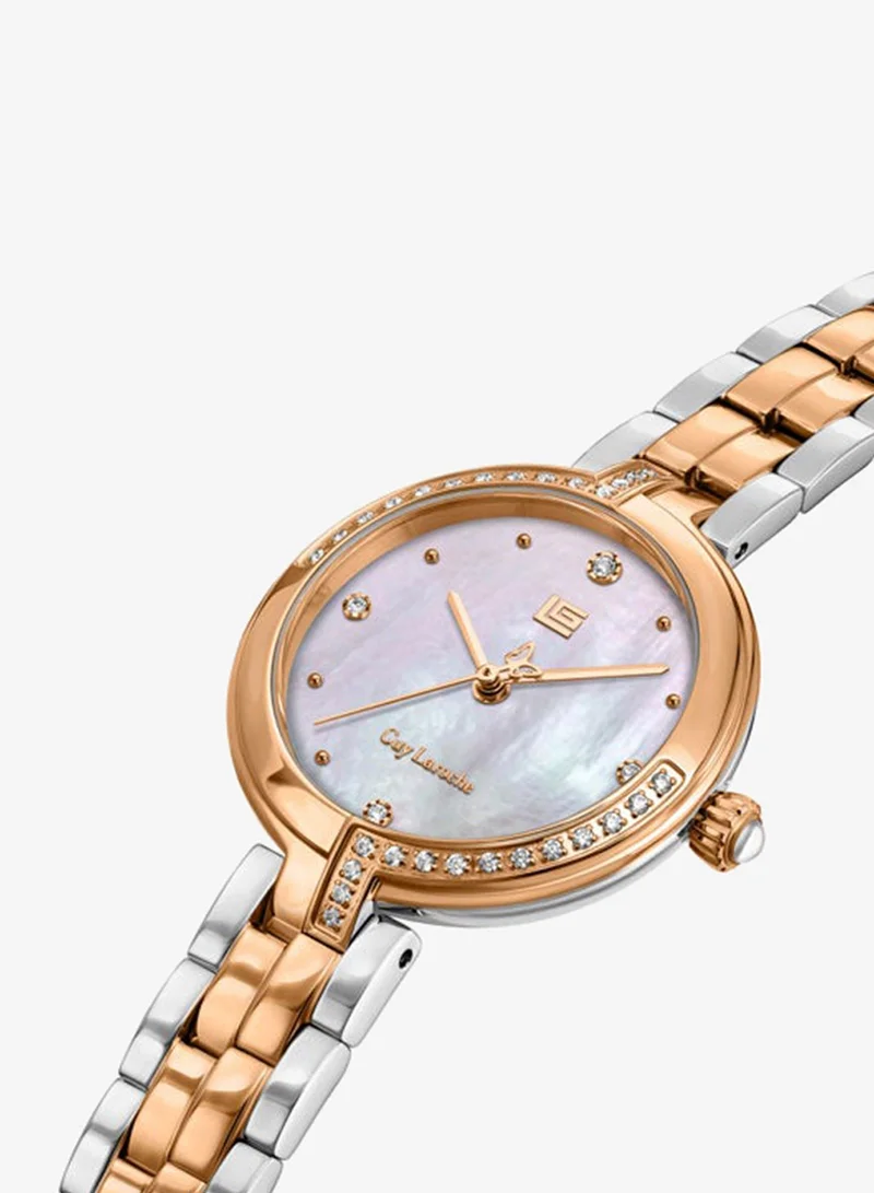 Guy Laroche Angela White Dial Stainless Steel Bracelet Analog Watch for Women, 27mm