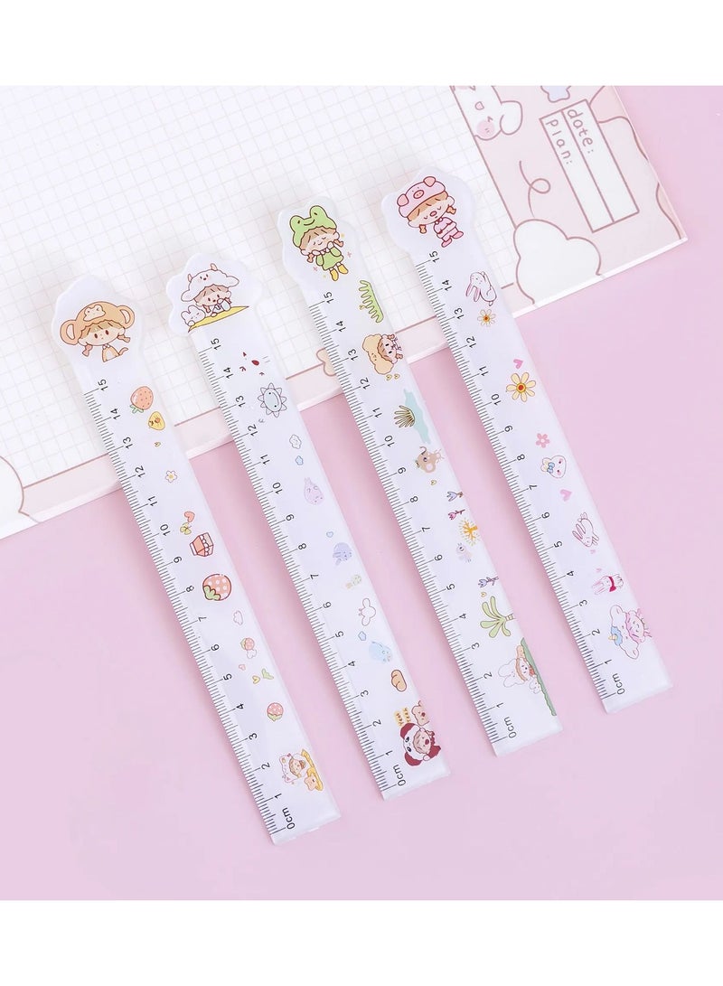 21-piece school supplies set (pencil case with zipper + 4 fluorescent colors + 12 wood colors + pencil + eraser and sharpener + pen + 15 cm ruler) - Image 4