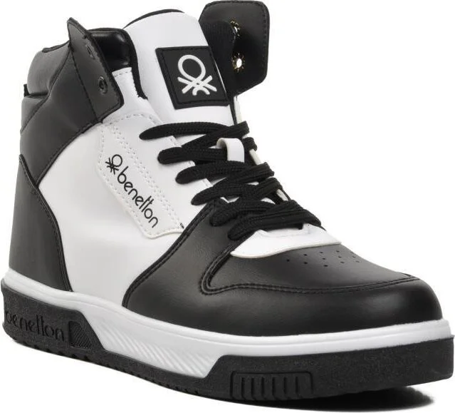 بينيتون BN-31085 Unisex Sneaker Shoes Black White 36-40