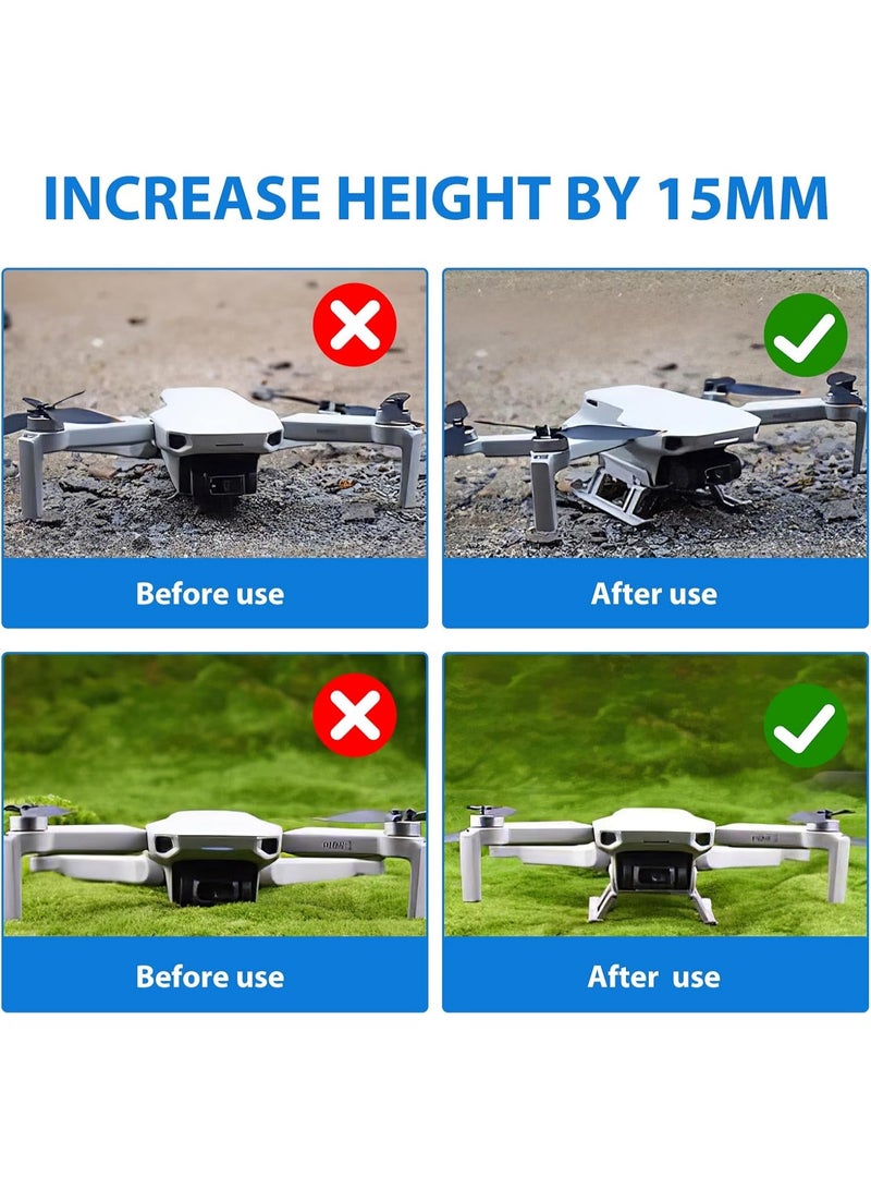 BRDRC أرجل تمديد لهيكل الهبوط متوافقة مع DJI Mini 4K / Mini 2 SE للطائرة القابلة للطي - واقيات تثبيت المراوح، أرجل رفع سريعة الفك لزيادة الارتفاع، إكسسوار لطائرة Mavic Mini - Image 4