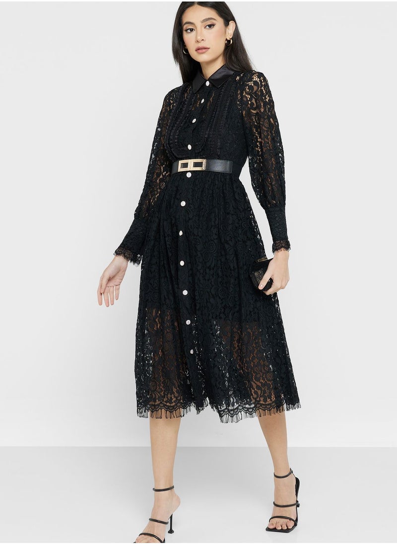 ELLA Lace A-Line Dress  - Image 1